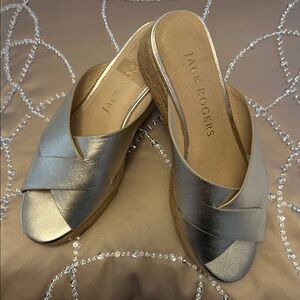 Jack Rogers Women's Silver Wedge Sandals